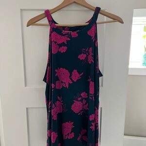 Torrid Dark Green and Pink Floral Tank Top